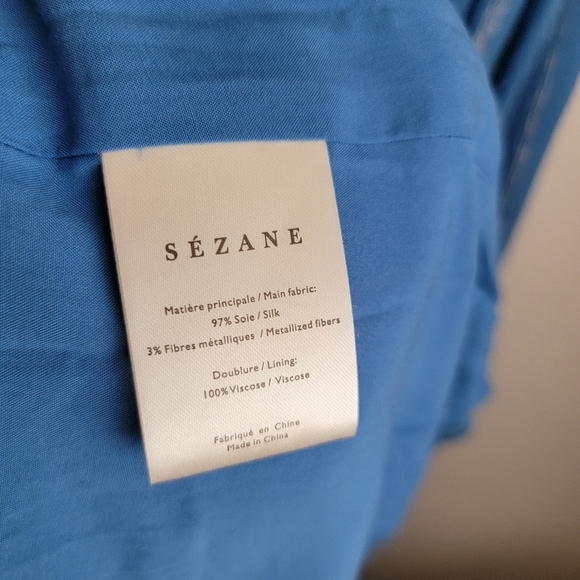 Sezane Giovana Dress in Electric Blue size 38 NWT - Picture 10 of 11